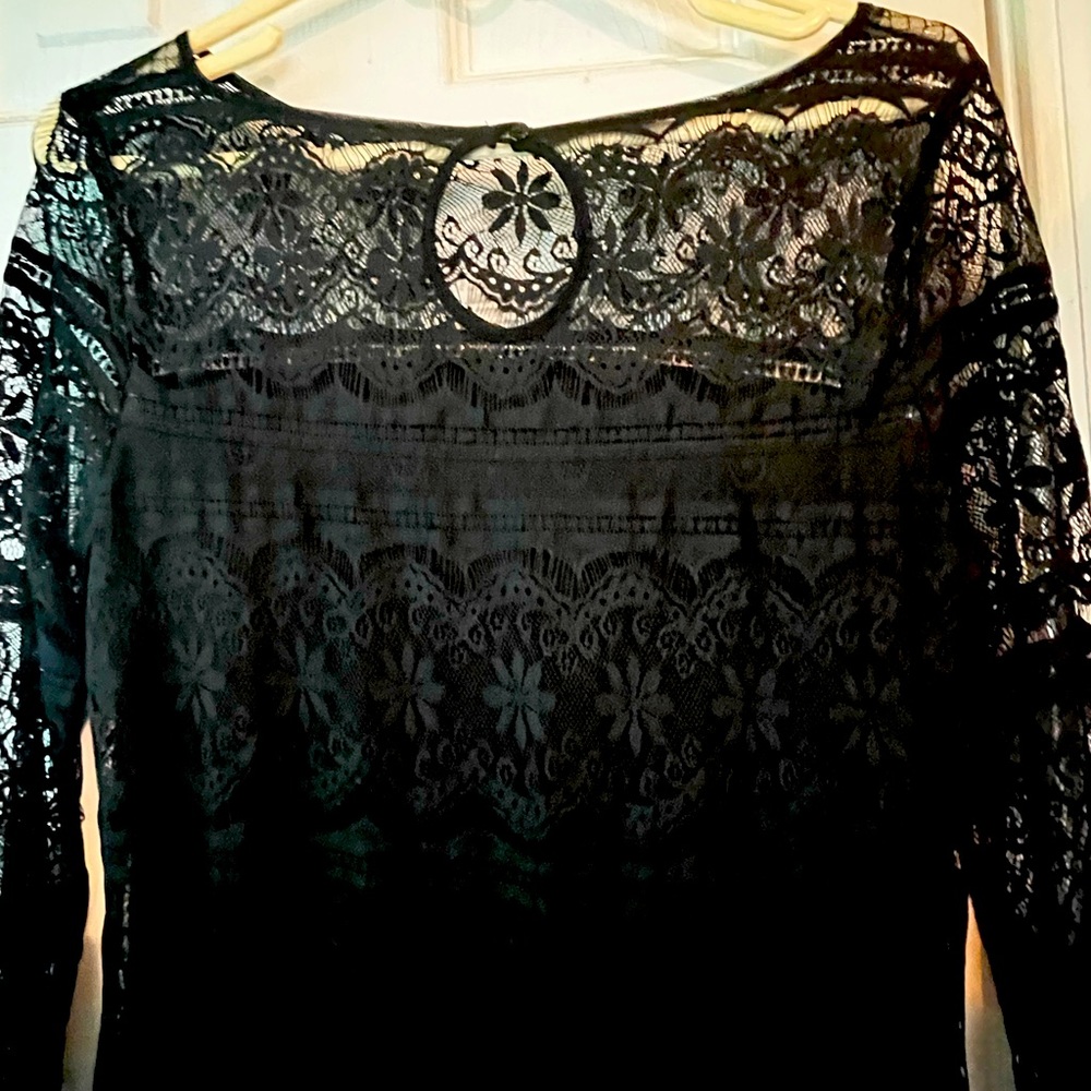 A beautiful black lace dress